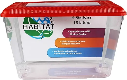 Penn-Plax Small World Habitat – Portable Clear and Transparent Plastic Tank – Excellent for Small Critters and Creatures – Easy to Clean & Handle – 4 Gallon