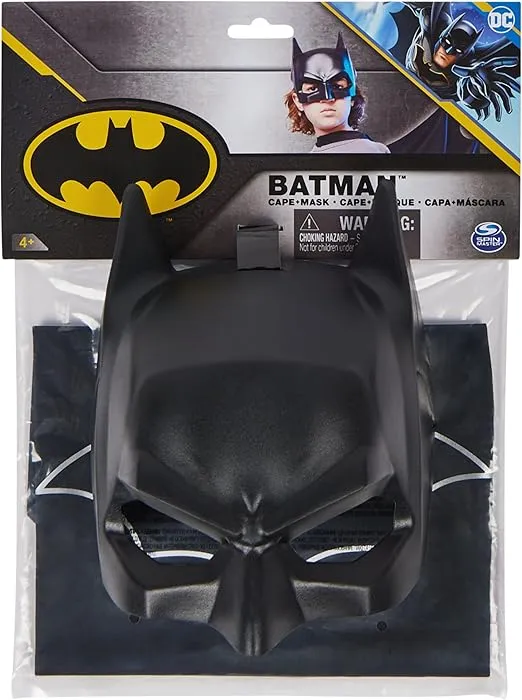 DC Comics, Batman Cape and Mask Set, Super Hero Costume Accessories, Kids Roleplay for Boys and Girls Ages 4+