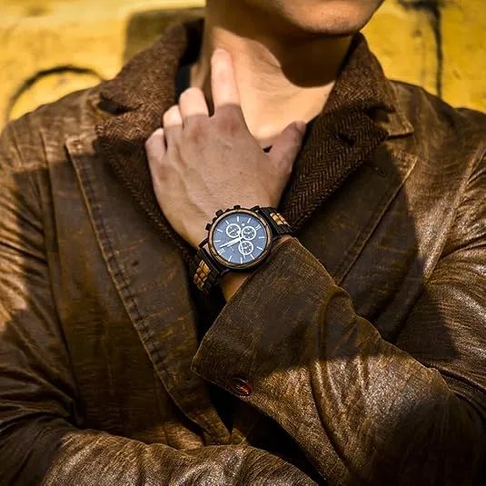 2win Mens Personalized Engraved Wooden Watches Custom Anniversary Birthday Wooden Watches for Him Husband Boyfriend Dad Son Christmas Watch