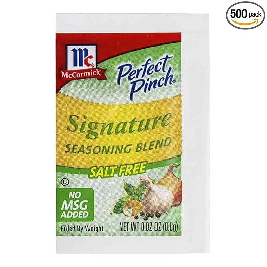 Mccormick Perfect Pinch Salt Free Signature Seasoning Blend, 0. 73 Gram - 500 per case.