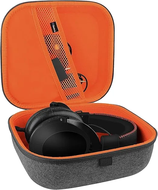 Geekria Shield Headphones Case Compatible with Hyperx CloudXStingerCore, CloudIII, CloudII, CloudStingerCore Case, Replacement Hard Shell Travel Carrying Bag with Cable Storage (Dark Grey)