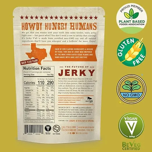 It's Jerky Y'all Plant Based Jerky CHIPOTLE | Beyond Tender and Tasty Vegan Snacks | Non-GMO, Gluten Free & Vegetarian (3 Pack)