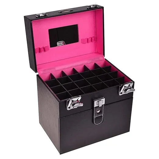 SHANY Color Matters - Makeup Travel Case Nail Accessories Organizer and Makeup Train Case - Makeup Storage Box - Black