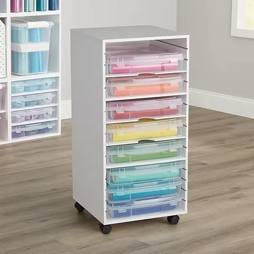 Simply Tidy 34”; White Modular Mobile Panel Tower