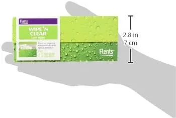 Flents Wipe N Clear Lens Wipes, 25 Count, Assorted Box Patterns for Glasses, Sunglasses, and Camera Lenses, Streak-Free, Anti-Fog, Portable Cleaning Cloths, Individually Wrapped, Pocket Sized