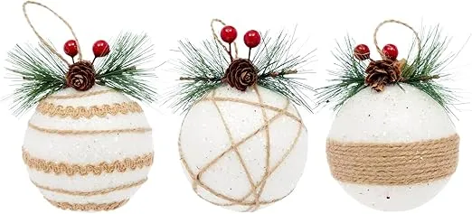 Juvale 6-Pack Rustic Christmas Tree Ornaments, 3 x 5.4 Inches Farmhouse Christmas Decorations, Assorted Designs, Ideal for Hanging on Christmas Trees, Fireplace, and Living Room