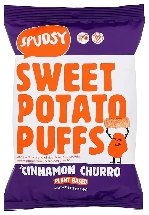 Spudsy Sweet Potato Puffs, Crunchy Cinnamon, Gluten Free & Non-GMO, 4 Oz (Pack of 12)