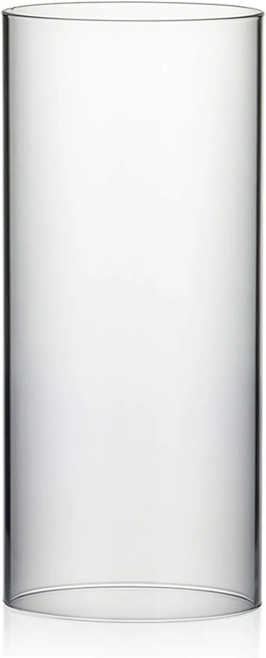 WGVI Hurricane Candle Holder Sleeve, Wide 6", Height 14", Clear Glass Cylinder Candleholder, Chimney Tube, Open Ended Candle Shade, 1 Piece