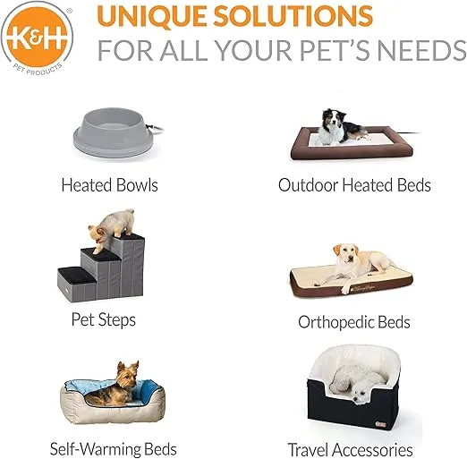 K&H Pet Products Bolster Dog Cot Cooling Indoor/Outdoor Elevated Dog Bed Hammock with Removable Bolsters, Washable Mesh Cover, Raised Camping Dog Bed for Small Dogs or Cats - Charcoal Small 17" X 22"