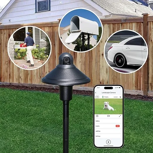 Smart Landscape Camera Path Light with Camera, 1080P, Wide Viewing Angle, Motion Detection,Security Camera,Night Vision, 2-Way Talk