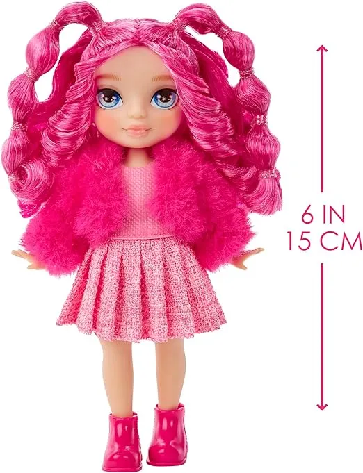 Rainbow High Littles – Magenta Monroe, Pink 5.5" Posable Small Doll with Purse, Magical Pet Kitty, Girls Toy Gift, Kids Ages 4-12 Years
