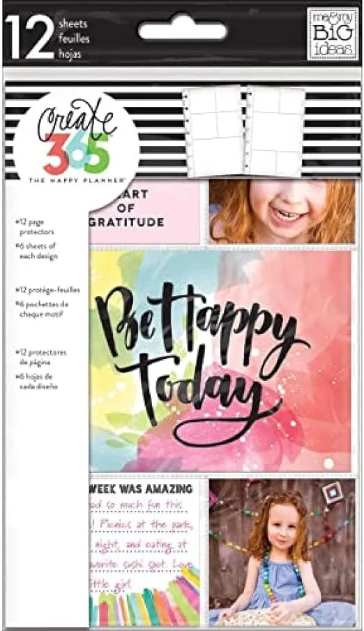 me & my BIG ideas Happy Planner Mini Page Protector, Pocket Sheets