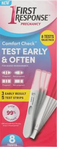 FIRST RESPONSE Comfort Check Pregnancy Test, 8 Count, Pink & White