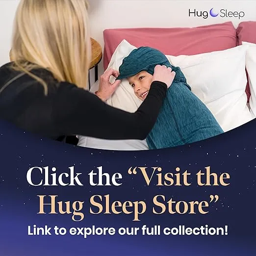 Hug Sleep Hooded Sleep Pod Move for Kids, Wearable Blanket for 7-10 Year Old Girl or Boy, Weighted Blanket Alt, Seen on Shark Tank, Cooling Sensory, Machine Washable Cozy Blankets, Grey