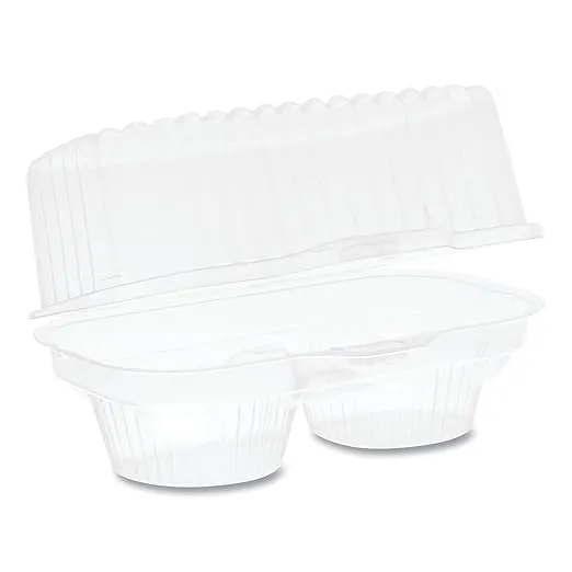 Pactive 2002 Clearview Bakery Cupcake Container, 2-compartment, 6.75 X 4 X 4, Clear, 100/carton