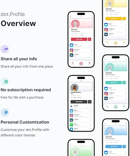 dot. Card - Digital Business Card - Tap to Share - iPhone & Android (Black)