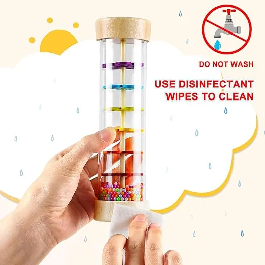 LOOIKOOS Rainmaker Rain Stick Musical Instrument for Babies,Baby Rattle Shaker Sensory Developmental Toy,Raindrops Musical Instrument Toddler Musical Toys for Kids