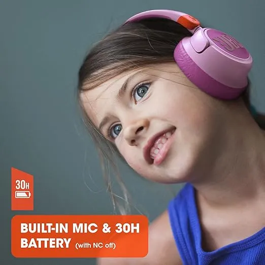 JBL JR 460NC - Wireless Over-Ear Noise Cancelling Kids Headphones - White