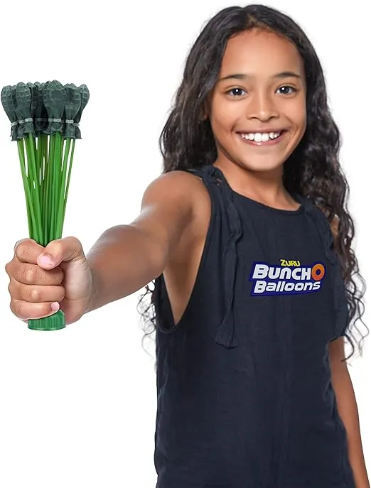 Bunch O Balloons 100 Grenade Rapid-Filling Self-Sealing Water Balloons by ZURU, (Model: 56112Q), Green