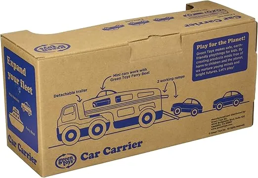 Green Toys Car Carrier, Blue CB - Pretend Play, Motor Skills, Kids Toy Vehicles. No BPA, phthalates, PVC. Dishwasher Safe, Recycled Plastic, Made in USA.