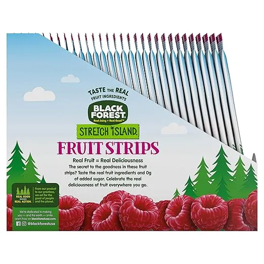Black Forest Stretch Island Fruit Strips, Raspberry, 0.5ounce Strips (Pack of 30)