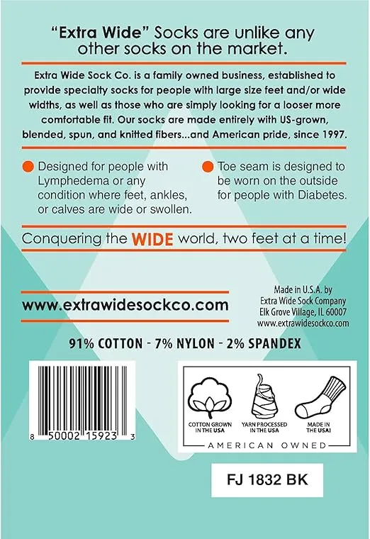 Bariatric Socks - Made in USA, for Extreme Lymphedema. Stretches up 30" (2 Pairs)