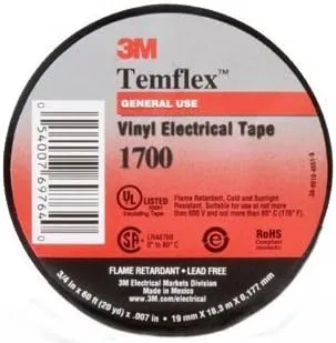 Temflex 1700 Vinyl Electrical Tape [Set of 4]