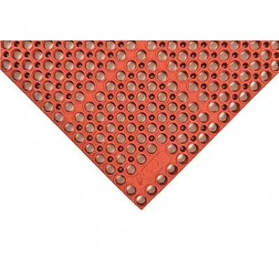 Notrax T11 Heavy Duty Nitrile Rubber San-Eze II Safety/Anti-Fatigue Mat, for Wet or Greasy Areas, 39"" Width x 58-1/2"" Length x 7/8"" Thickness, Red" (T11S3958RD)