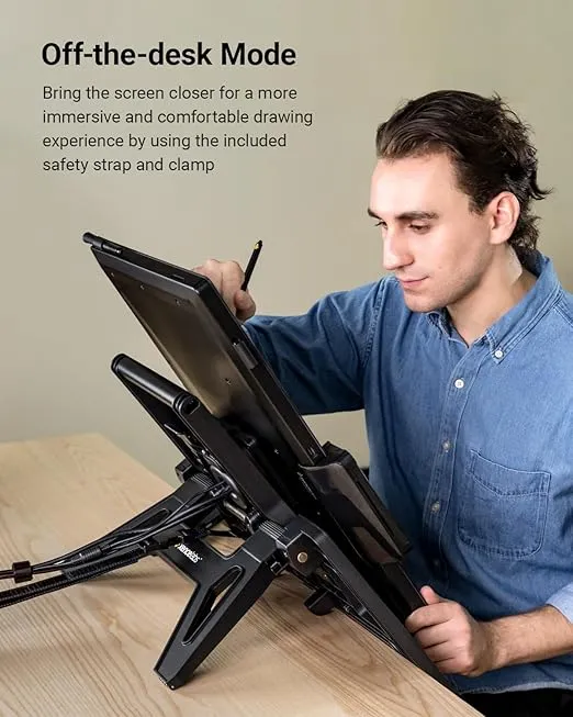 XENCELABS Multi-Axis Stand for Pen Display 24 - Ergonomic Adjustable Artist Stand with VESA Compatibility, Lightweight with Secure Clamp, Rotation and Tilt, Portrait and Landscape Mode