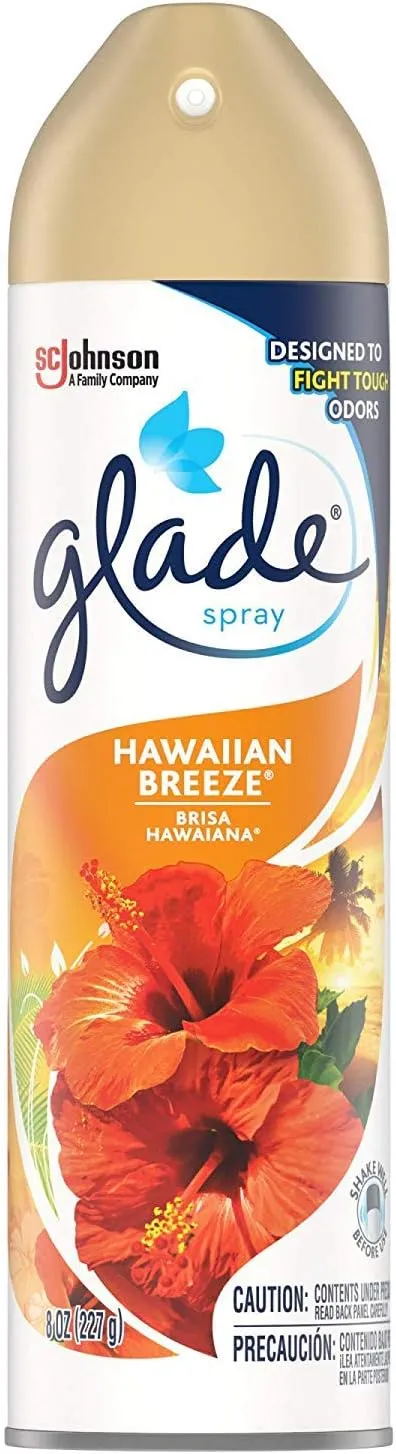 Glade Spray Collection 4 Flavors: Lavender & Vanilla, Hawaiian Breeze, Clean Linen & Apple Cinnamon. Pack of 4.