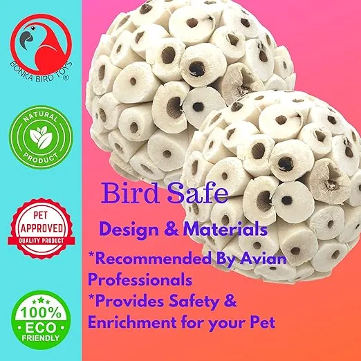 Bonka Bird Toys, Sola Atta Ball Bird Toys (Pack of 2)