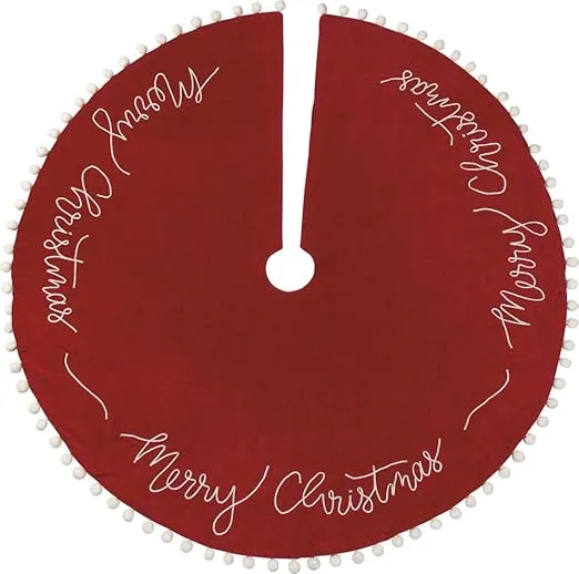 Primitives by Kathy Velvet Luxe Christmas Tree Skirt, Merry