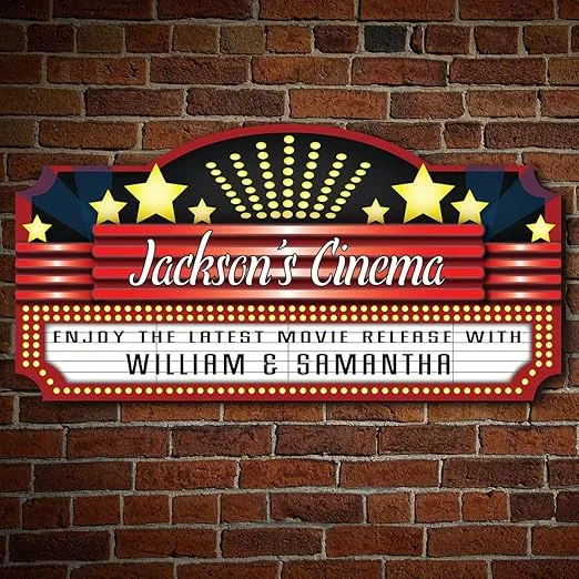 Home Theater Marquee Personalized Sign (Custom Product)