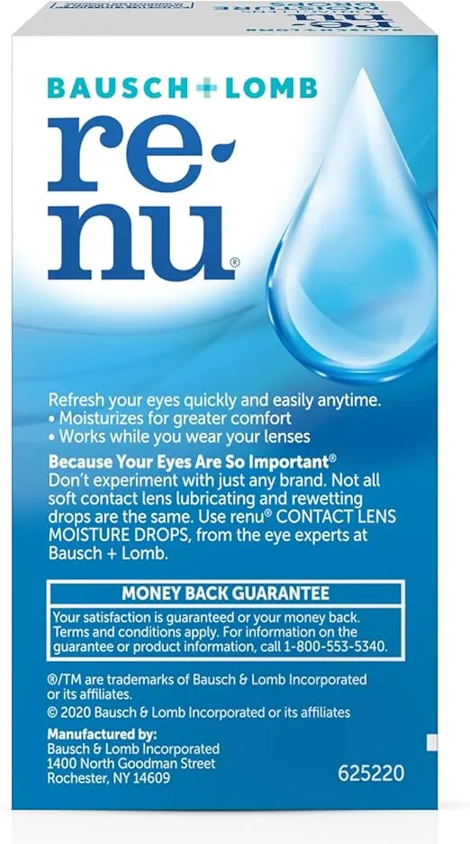renu Lubricating and Rewetting Drops for Contact Lenses, 8 mL, Packaging May Vary