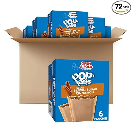 Pop-Tarts Toaster Pastries, Breakfast Foods, Kids Snacks, Frosted Brown Sugar Cinnamon (144 Pop-Tarts)
