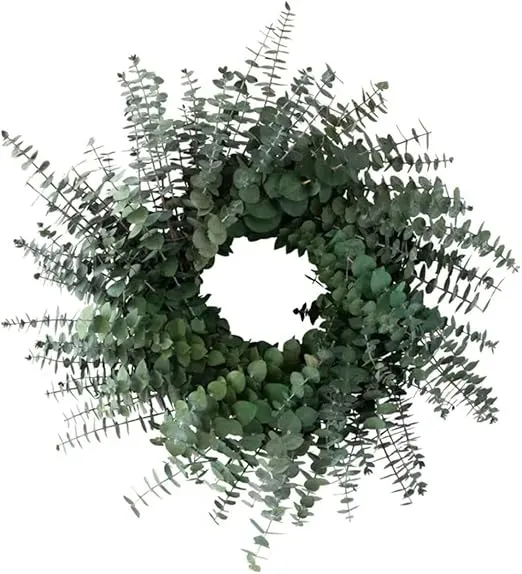 ANDALUCA 20" Preserved Green Baby Eucalyptus Wreath (Green Baby Eucalyptus)