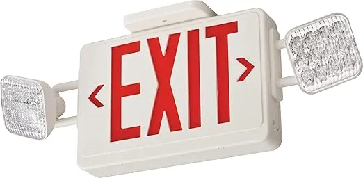 Lithonia Lighting ECRG Basics™ Emergency Light/Exit Combo, Square,White, Square Lamp Head