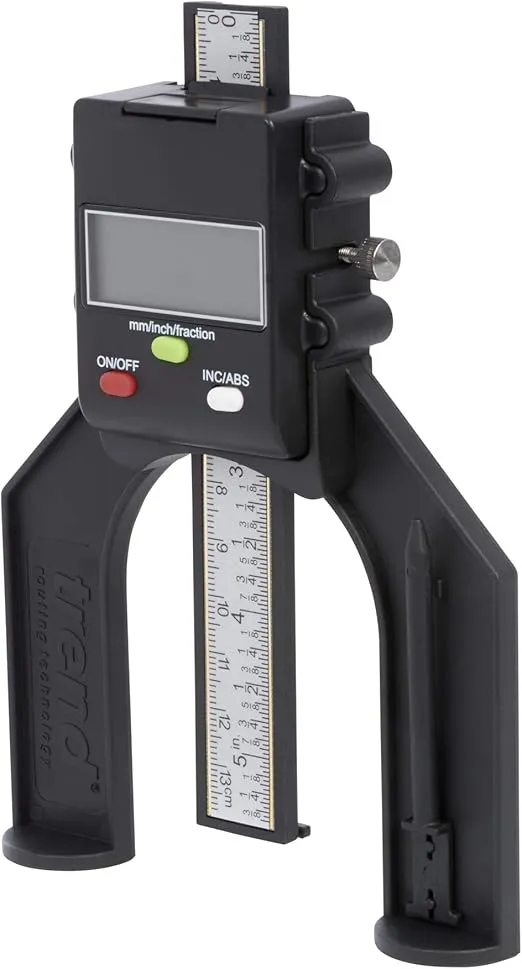 Trend Digital Depth Gauge with 2 23/64 inch Jaw Opening for Precision Rebate and Groove Setting, GAUGE/D60