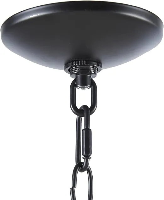 Hampton Hill Brighton Farmhouse Metal Rustic 6-Light Chandelier - Traditional Dining Room Antique Ceiling Lighting for Bedroom, 40" W x 40" D x 72" H, Matte Black