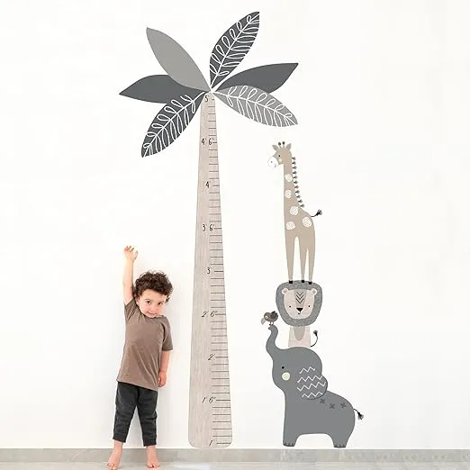 Lambs & Ivy Jungle Safari Tree with Animals Kids Growth Chart Wall Decals