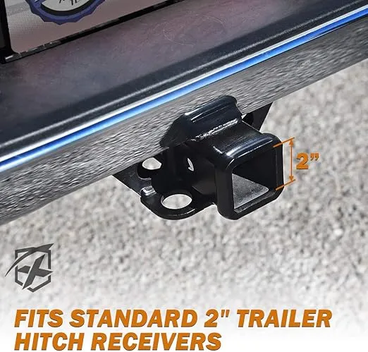 Xprite Aluminum Trailer Hitch Cover, Heavy Duty 2" Tow Hitch Covers, USA American U.S. Flag Metal Emblem Guard, Trailer Hitch Accessories for Pickup Trucks Cars SUV - Black
