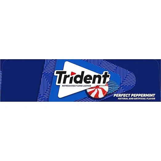 Trident Perfect Peppermint Sugar Free Gum, 12 Packs of 14 Pieces (168 Total Pieces)
