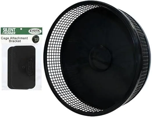 Silent Runner Pro | Sugar Glider Exercise Wheel (Black with Attachment)