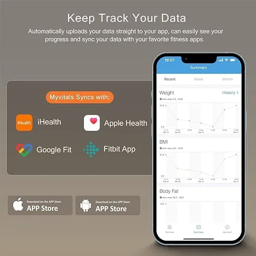 iHealth Nexus Smart Scale for Body Weight Bluetooth, Digital Bathroom Scale Body Fat and Muscle, Body Composition Monitor Health Analyzer for BMI Compatible for iOS & Android Accurate to 0.1lb-White