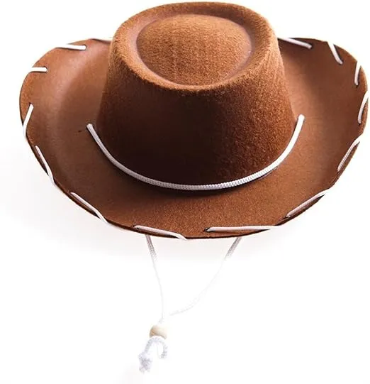 Childrens Brown Felt Cowboy Hat by Century Novelty by Century, brown, Size Small