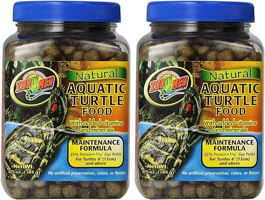 Zoo Med Laboratories 2 Pack of Natural Aquatic Turtle Food, 6.5-Ounces Per Container