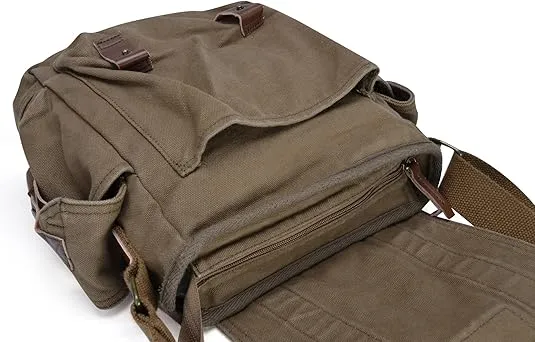 Gootium Canvas Messenger Bag - Small Vintage Shoulder Purse Crossbody Satchel
