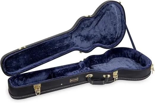 Crossrock CRW600 Deluxe Series LesPaul Guitar Case,Arch-top Wooden Case in Black
