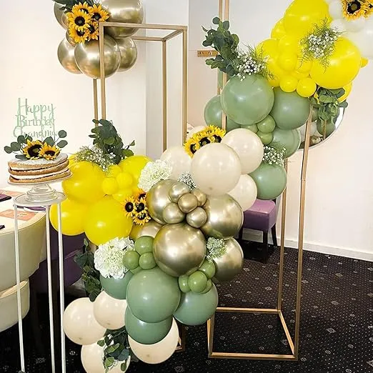 Sage Green Gold Confetti Balloons - 50 pcs Olive Green Blush Gold Metallic Latex Balloon for Eucalyptus Birthday Baby Shower Wedding Bridal Shower Party Decorations…