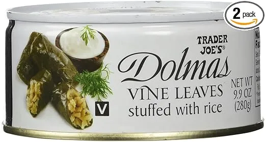 Trader Joe's Dolmas Vine Leaves Stuffed with Rice (Pack of 2)